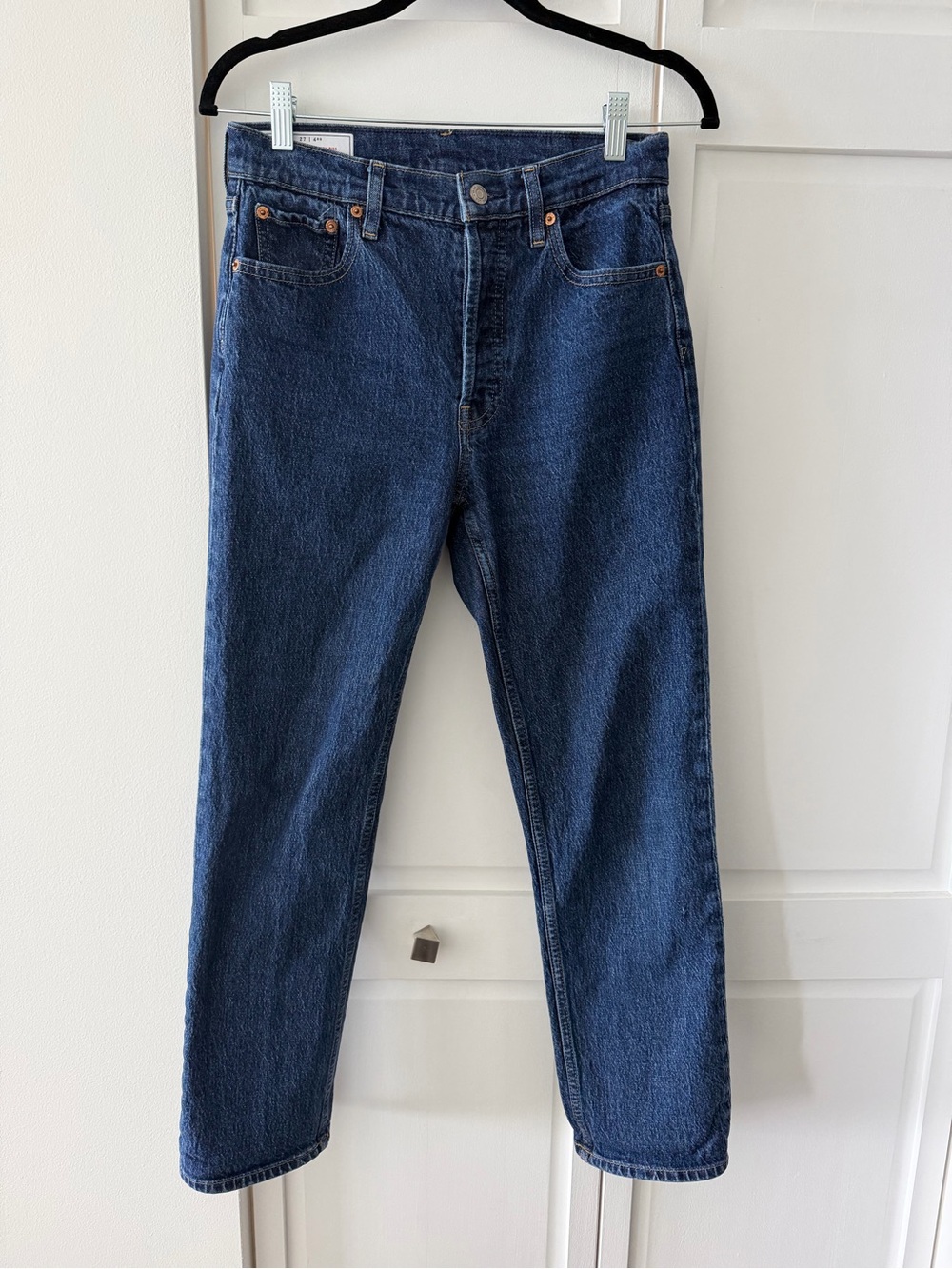 Gap Cheeky Straight High Rise Jeans Medium Wash Blue Denim 27 / 4 RS - Picture 2 of 7